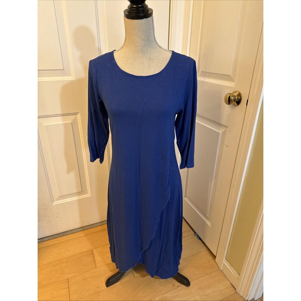 ROYAL FIT zen knits Royal blue midi dress women’s size M stretch rayon
